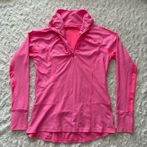 Champion Neon Pink Quarter Zip Women's Long Sleeve Athletic Top